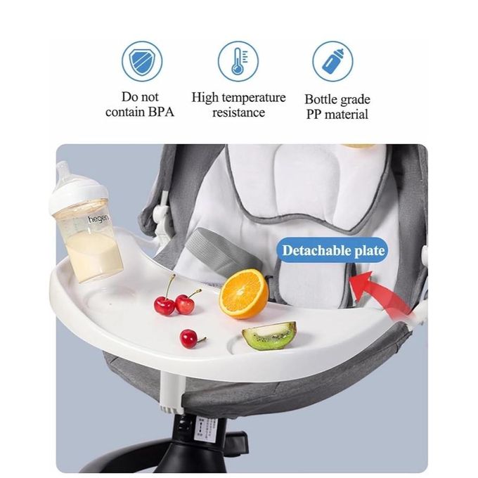 Electric Swing with Feeding Tray Suitable for Newborn to 3yrs Remote Controlled