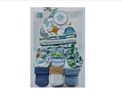 3 Baby Hats, 3 Mittens and 3 Socks Set Suitable for Newborn to 6 Months Assorted Prints and Decorations
