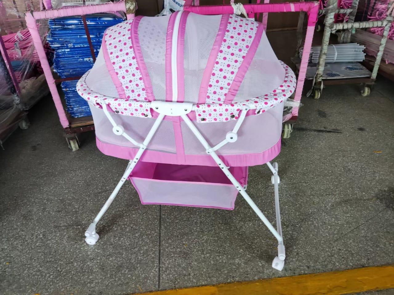 Foldable Baby Bassinet With Net And Wheels Suitable for Newborn to 2yrs