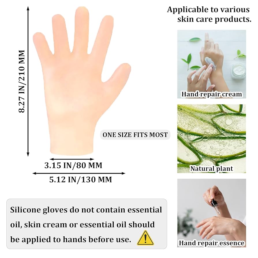 Moisturizing Silicone Spa Gloves-( Pair ) Moisturizing Gloves For Super Soft Hands Anti Aging , Easy Callus Removal Silicon Spa Gloves -Spa Gloves