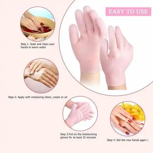 Moisturizing Silicone Spa Gloves-( Pair ) Moisturizing Gloves For Super Soft Hands Anti Aging , Easy Callus Removal Silicon Spa Gloves -Spa Gloves