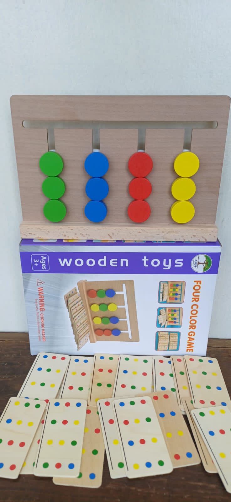 Kids Montessori Early Learning Educational Toy Board Four Color Game