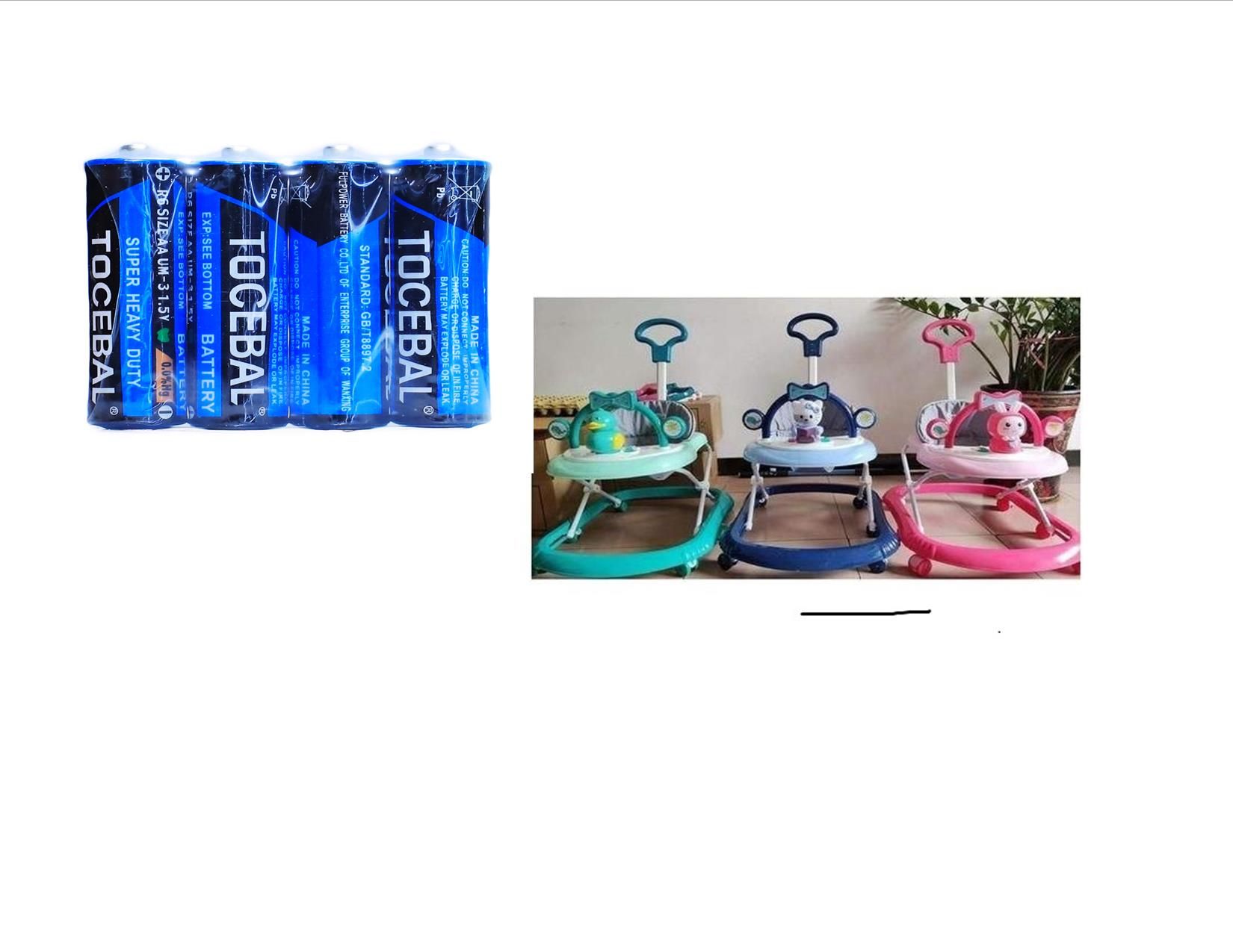 Momeasy Baby Walker With Music, Toys and Push Handle made with strong plastic plus Free Batteries