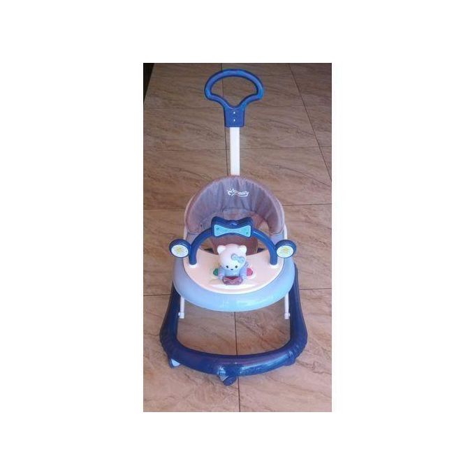 Momeasy Baby Walker With Music, Toys and Push Handle made with strong plastic plus Free Batteries