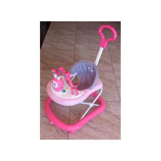 Momeasy Baby Walker With Music, Toys and Push Handle made with strong plastic plus Free Batteries