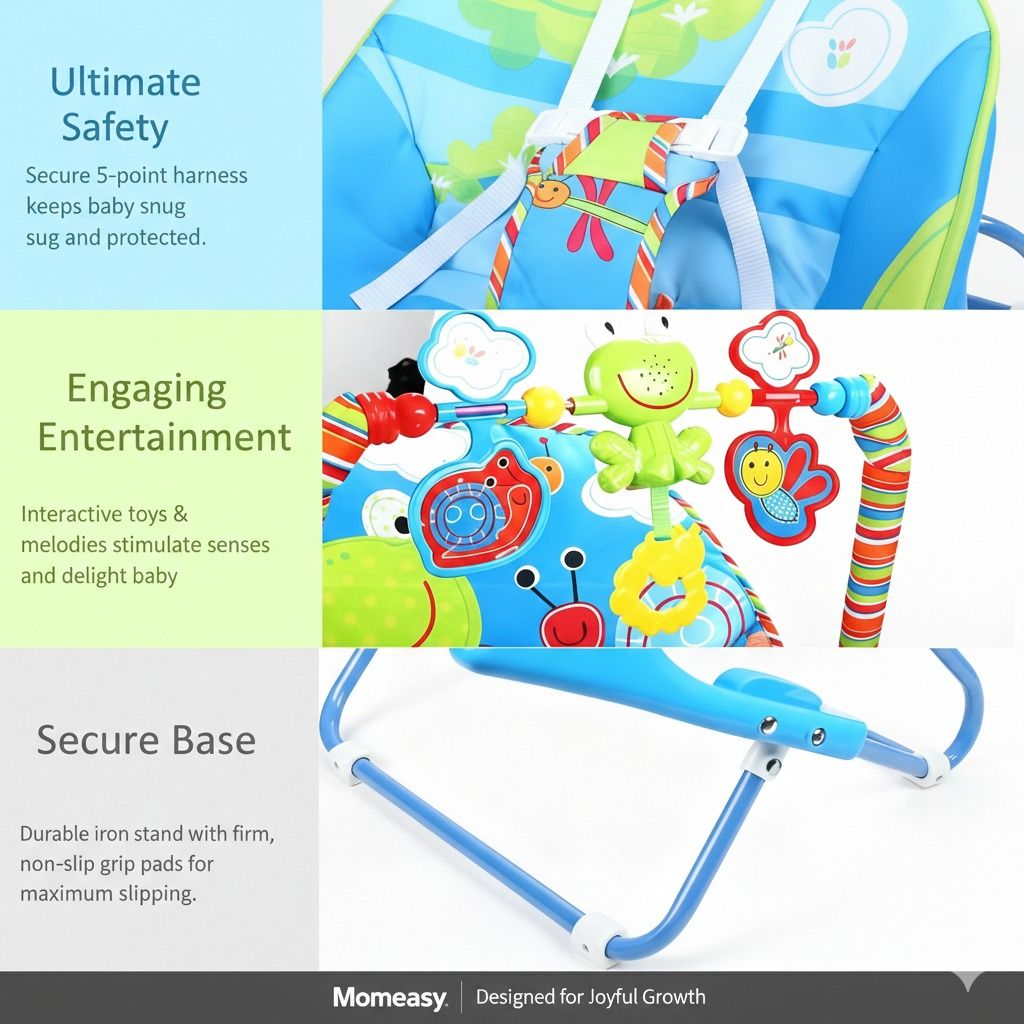 Momeasy Newborn to Toddler 2 In 1 Portable Baby Rocker