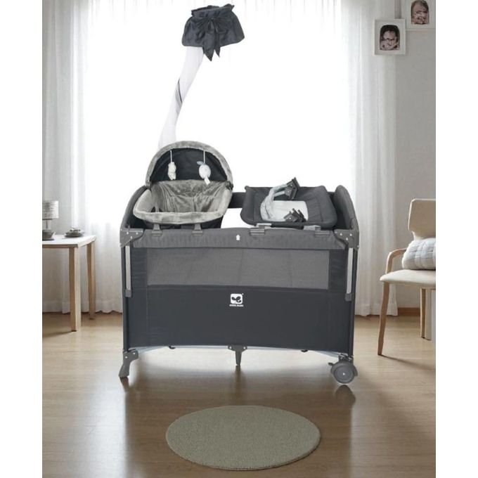 MAMAKIDS Co Sleeper Playpen with Bassinet Stand, Mosquito Net, Changing Pad organizer and Cot Mobile