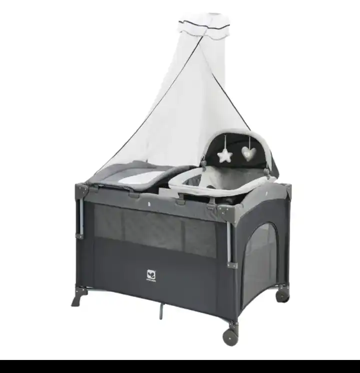MAMAKIDS Co Sleeper Playpen with Bassinet Stand, Mosquito Net, Changing Pad organizer and Cot Mobile