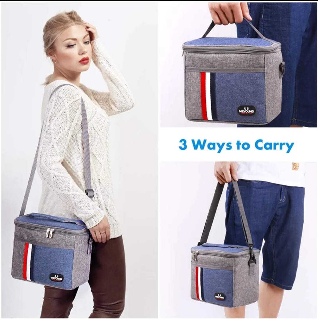 Insulated Lunch/ Milk bag +2pc Ice Bottle+ 6pc 180ml Milk Storage Containers for carrying milk after expressing/ pumping to keep it safe for long when traveling