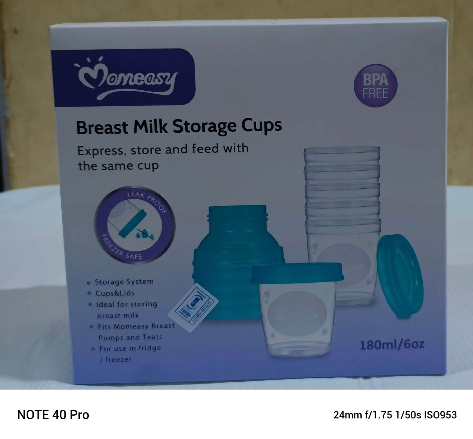 Insulated Lunch/ Milk bag +2pc Ice Bottle+ 6pc 180ml Milk Storage Containers for carrying milk after expressing/ pumping to keep it safe for long when traveling
