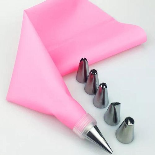 6 Nozzles + Reusable Icing Cake Pastry Piping Bag