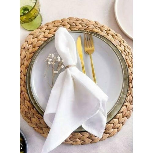 6pcs White Washable Dinner Cloth Napkins