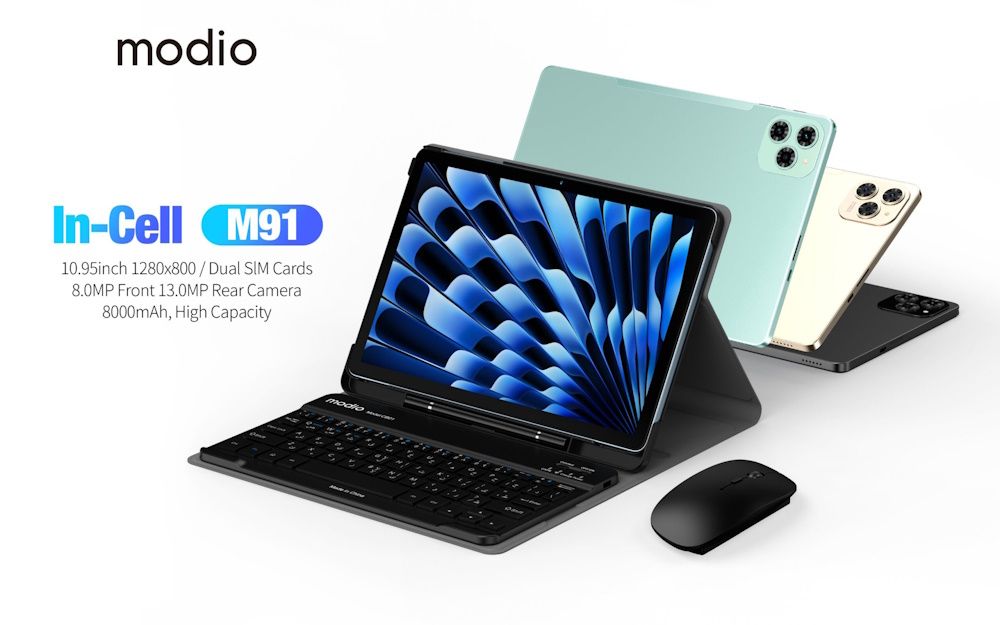 Modio M91 – 11-inch 5G Tablet with 12GB RAM, 512GB Storage Dual SIM With Keyboard