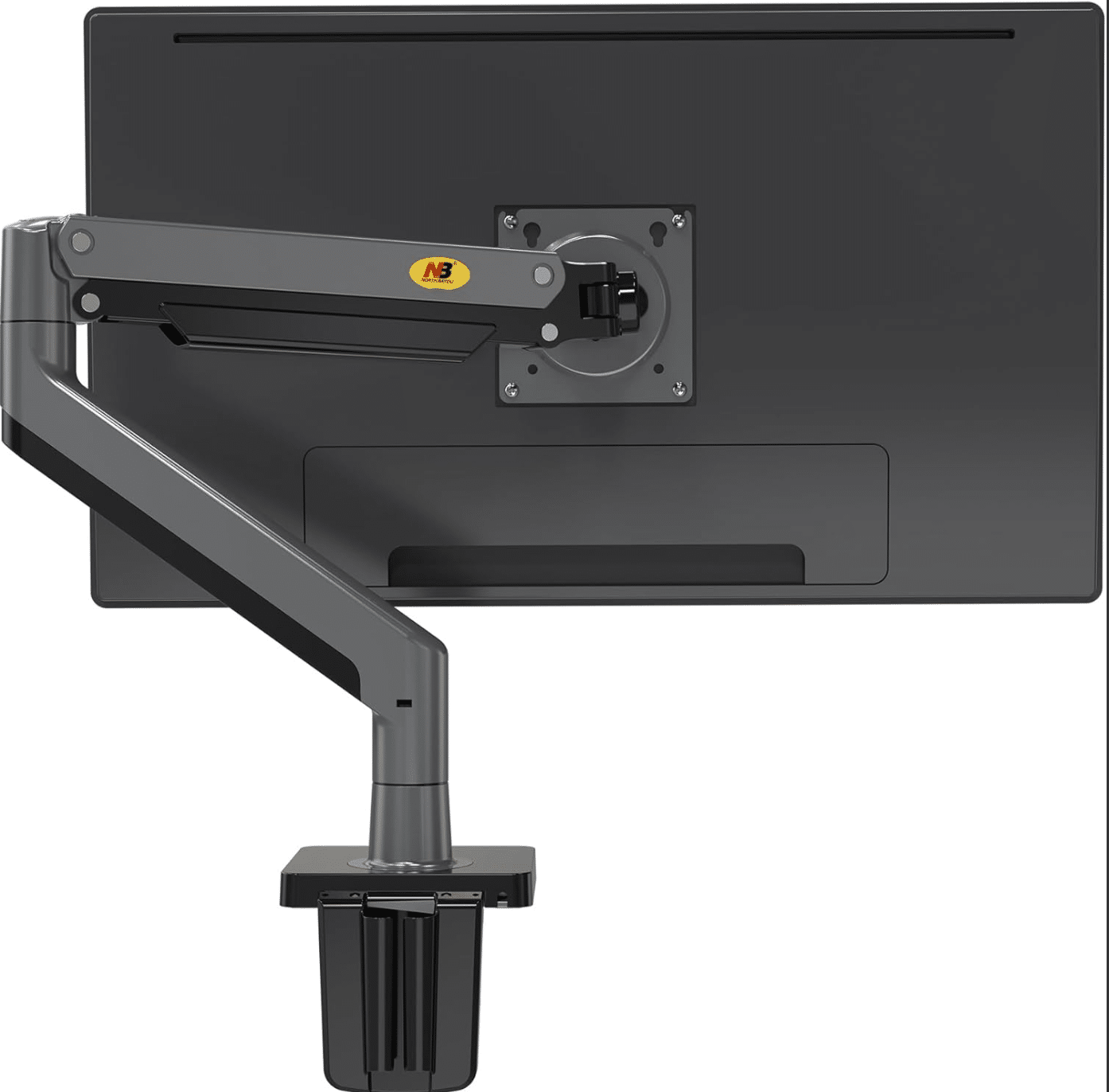 North Bayou NB G45 Gas Spring Monitor Arm –  22''-40'' Swivel Mount with C-Clamp & Grommet