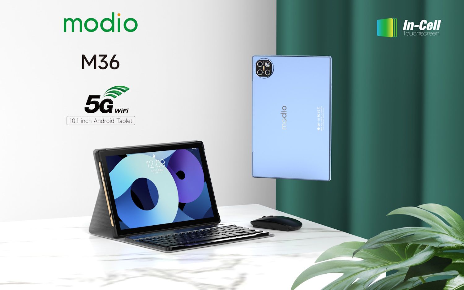 Modio M36 5G Android Tablet – 12GB RAM, 512GB ROM, 10.1" Display with Keyboard & Stylus