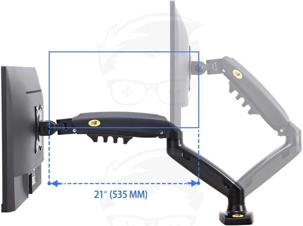 North Bayou NB-F80 Gas Spring Monitor Arm – 17" to 30" | Full Motion, VESA Compatible