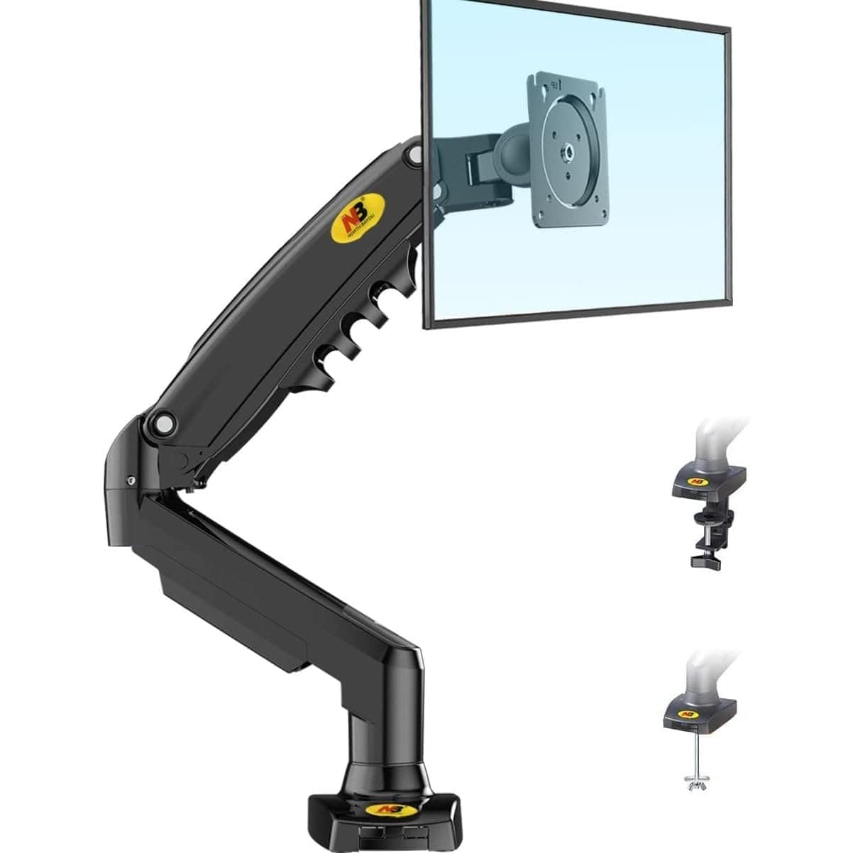 North Bayou NB-F80 Gas Spring Monitor Arm – 17" to 30" | Full Motion, VESA Compatible
