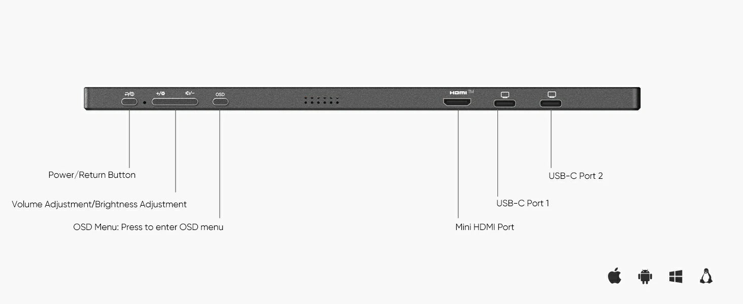 A1 T 15.6 Touchscreen Portable Monitor – FHD 1080P, USB-C, HDMI, Travel-Friendly