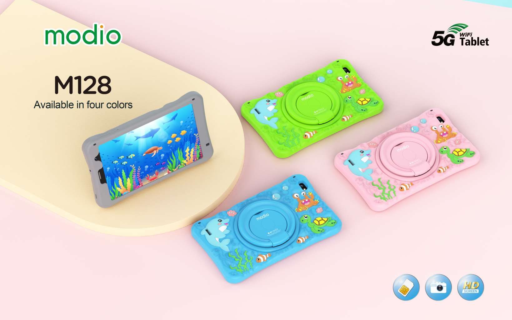 Modio M128 Kids Tablet 6GB RAM 256GB ROM Android 13 Dual SIM 4G