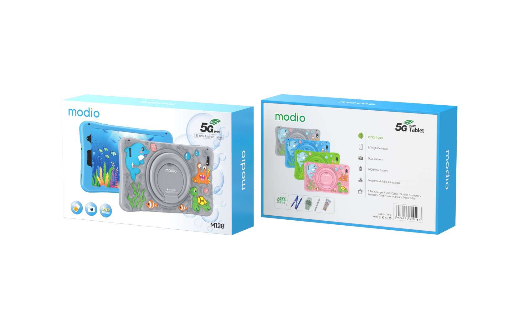 Modio M128 Kids Tablet 6GB RAM 256GB ROM Android 13 Dual SIM 4G