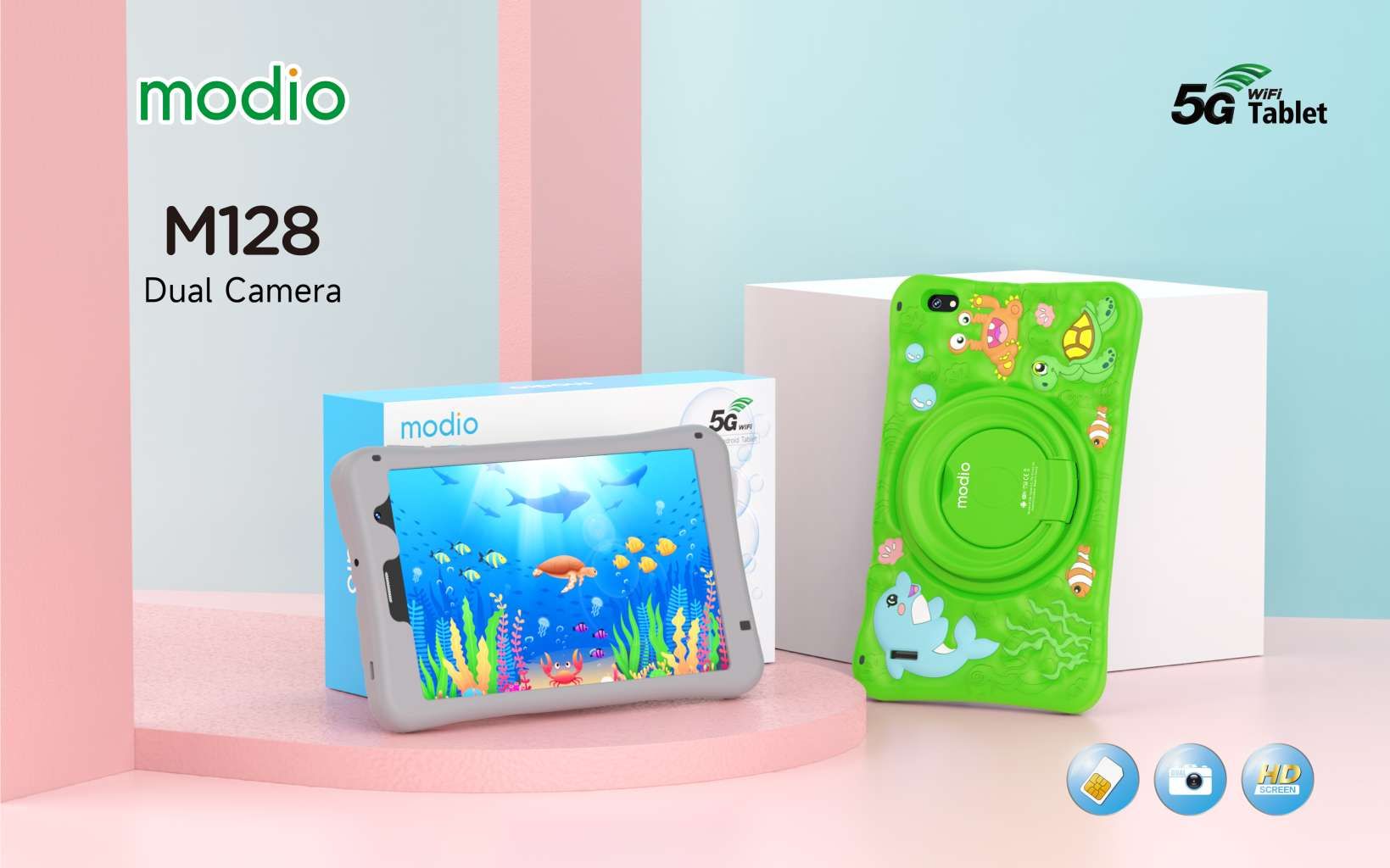 Modio M128 Kids Tablet 6GB RAM 256GB ROM Android 13 Dual SIM 4G