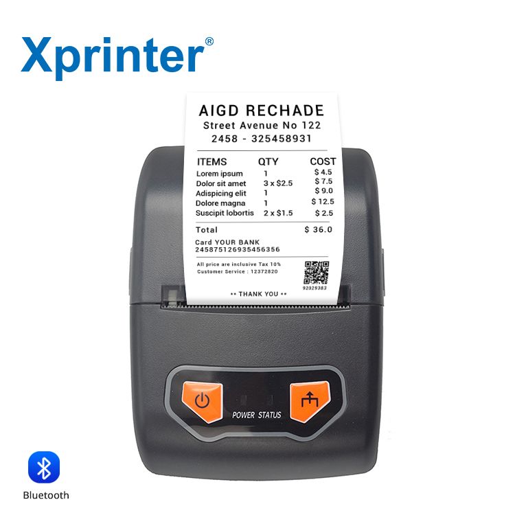 Xprinter  XP-P502A 58mm Wireless Portable Thermal Receipt Printer Bluetooth + USB