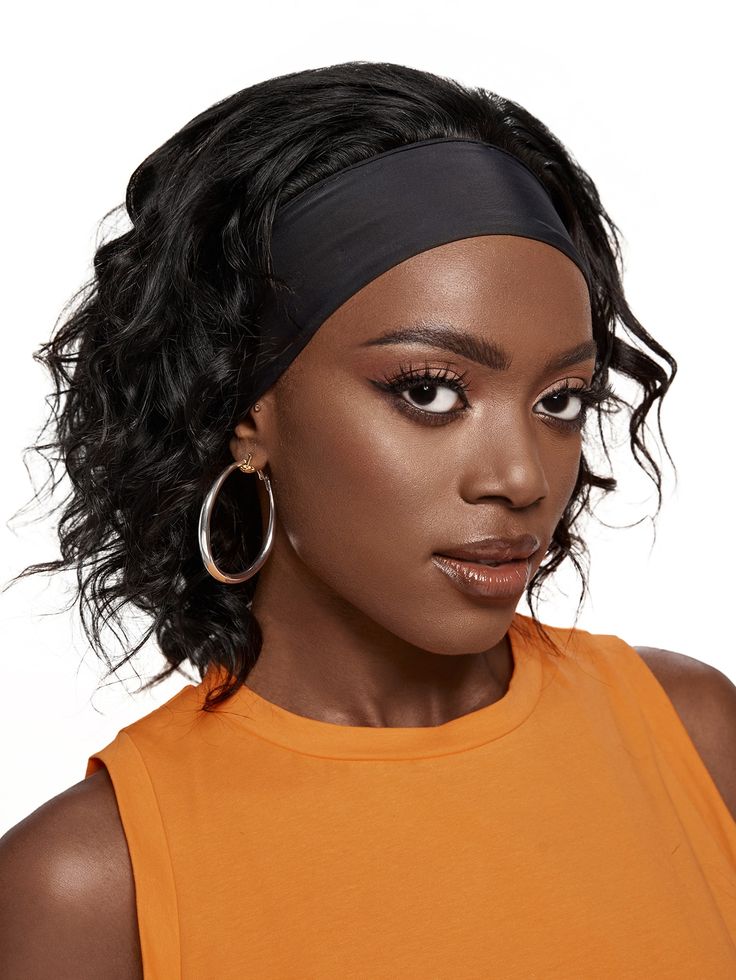 Wavy short headband wig