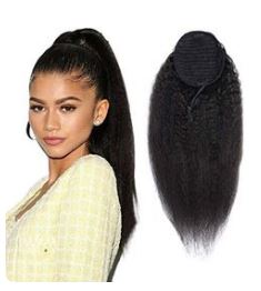 Straight kinky ponytail extension