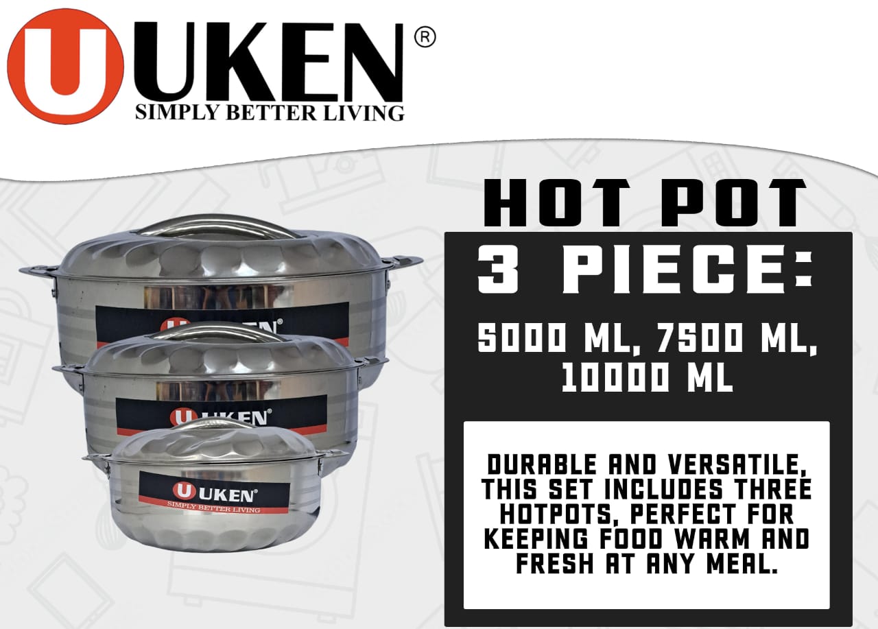 UKEN Hotpots/serving bowls PRICE DROP ALERT! SAVE BIG!!!] 3Pcs Brand New Very Quality Durable & Stylish Uken hotpot 5000ml,7500ml &10000ml