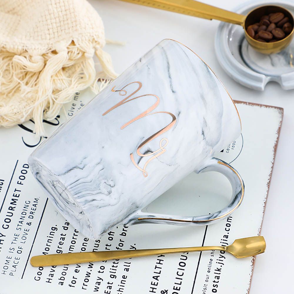 Marble Set Mug Coffee Cup With Simple Ceramics Heat-resistant For Hot Water Milk Coffee Tea Breakfast Gift Drinking Utensils