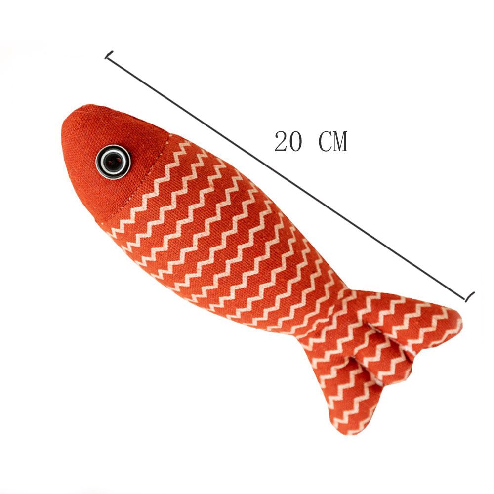 Sackcloth Fish Toy Pillow With Catnip Simulation Zipperless Cotton For Pet Cat Gnaw Teething Play Pet Supplies
