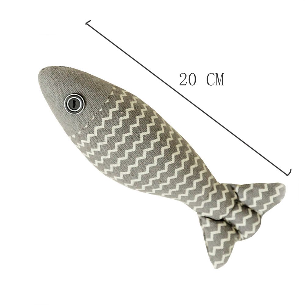 Sackcloth Fish Toy Pillow With Catnip Simulation Zipperless Cotton For Pet Cat Gnaw Teething Play Pet Supplies