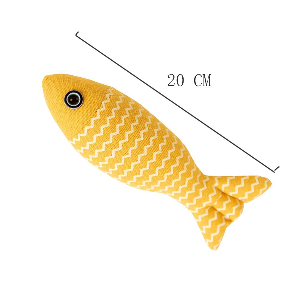 Sackcloth Fish Toy Pillow With Catnip Simulation Zipperless Cotton For Pet Cat Gnaw Teething Play Pet Supplies