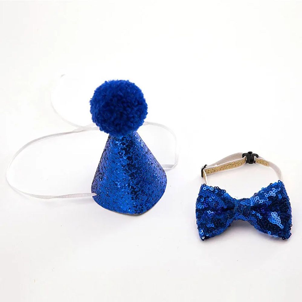 Dog Cat Hat Necktie With Shining Cloth Bow For Pet Ornaments Children Party Birthday Supplies