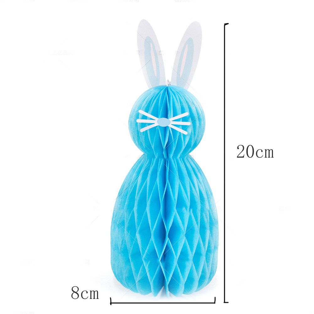 Rrabbit Honeycomb Balls With Fold Fans Paper For Easter Thematic Party Backdrop Kindergarten Hanging Ornaments Decoration Supplies