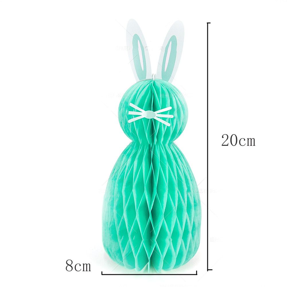 Rrabbit Honeycomb Balls With Fold Fans Paper For Easter Thematic Party Backdrop Kindergarten Hanging Ornaments Decoration Supplies