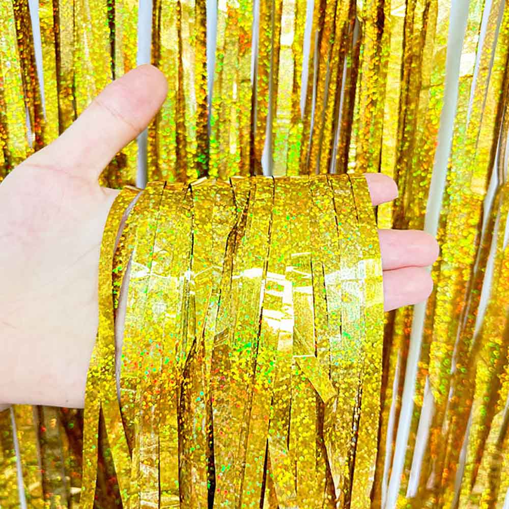Laser Dot Rain Curtain With Colorful PET Shining For Children's Birthday Wedding Photo Background Wall Party Curtain Decor