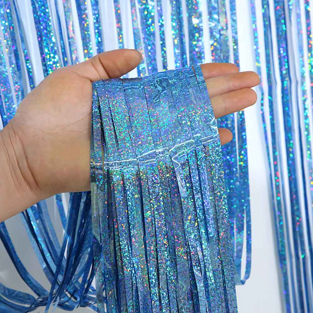 Laser Dot Rain Curtain With Colorful PET Shining For Children's Birthday Wedding Photo Background Wall Party Curtain Decor