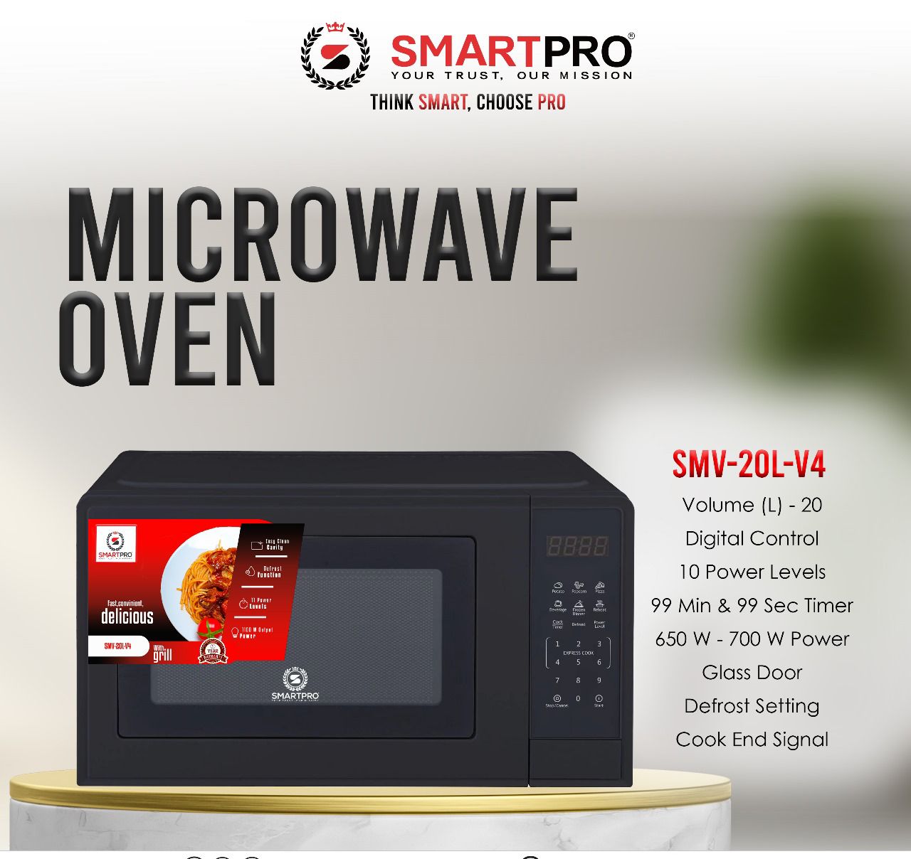 [🔥NEW SPECIAL LIMITED OFFER🔥 🥑🌽ONLY AT KILIMALL !!! ]  1Pc Classy Very Quality Durable Smartpro V4 digital microwave Affordable Price