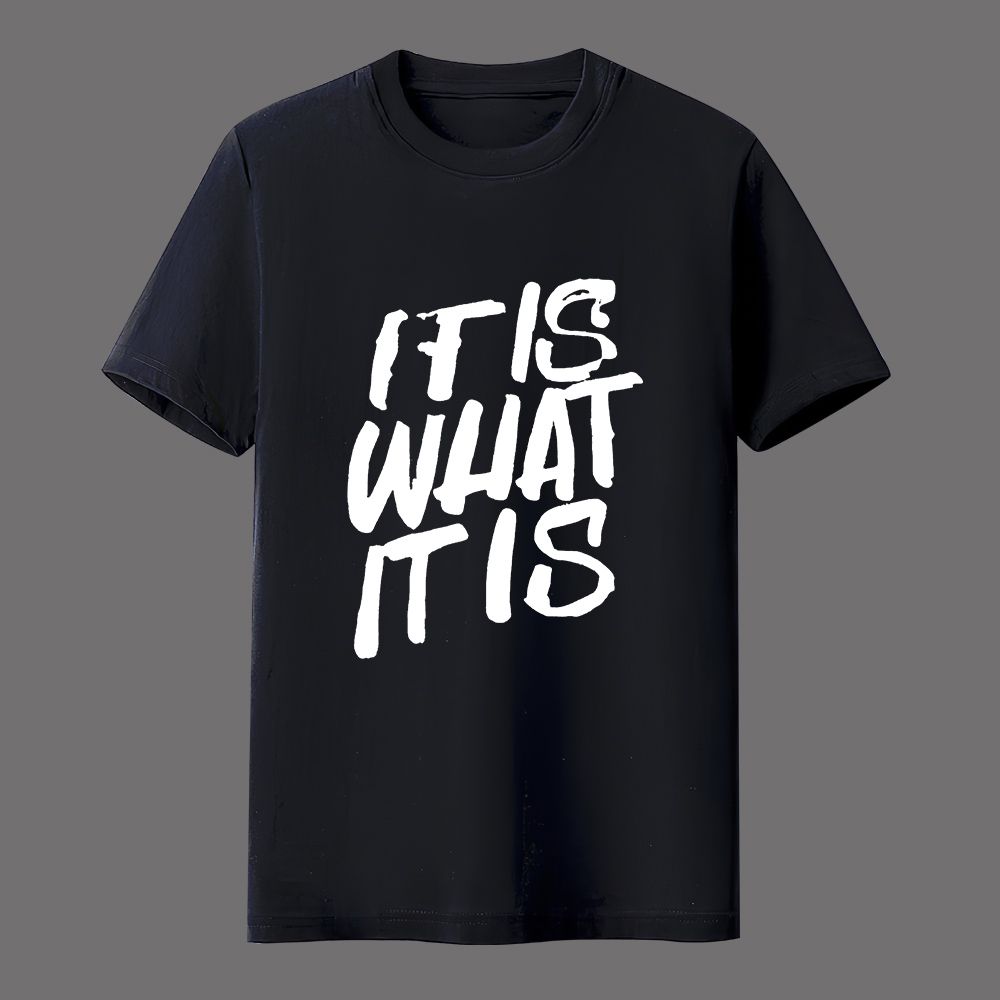 Man clothes【3-piece】Men's Graphic T - Shirts, in White, Red, Black. Juneteenth - themed design, periodic table quote, "It Is What It Is" slogan. Comfort fabric, casual style for everyday wear.