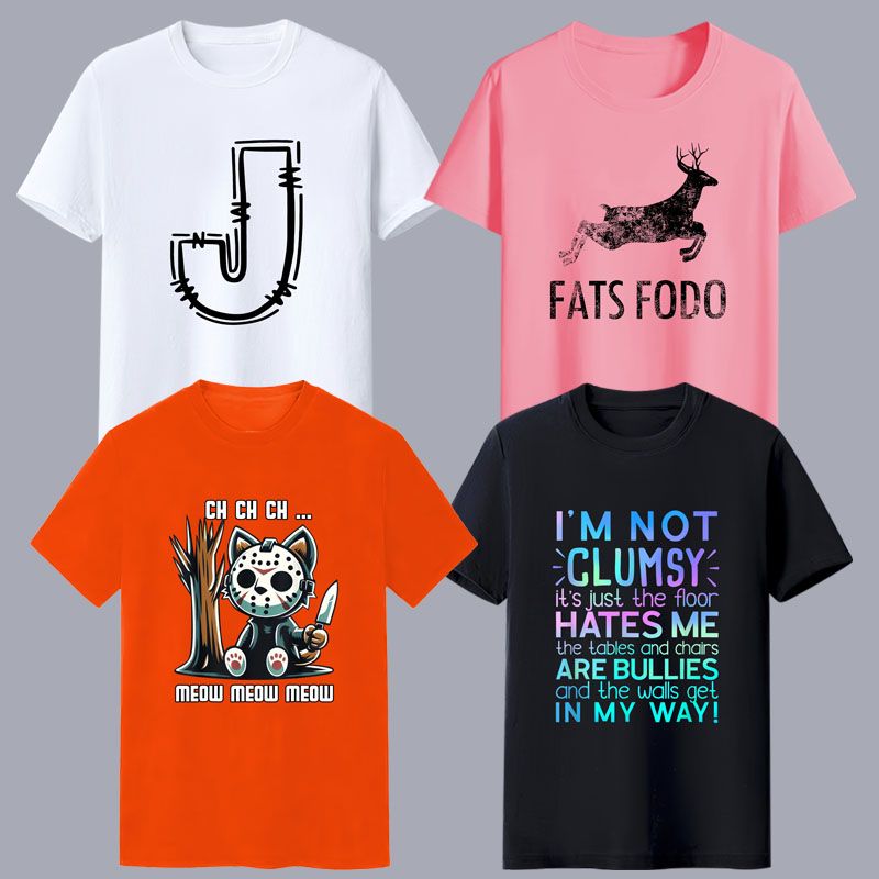 Painting Print Men's T-shirts & Polos Boy's Casual Sports Trend Hip-Hop Fashion Splicing Clothes