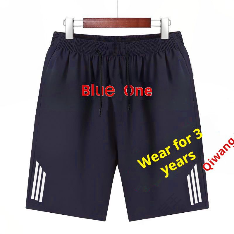 【2 piece】Unisex Athletic Shorts, Navy & Black. Elastic waist for comfort, striped sides for style. Durable, breathable fabric, perfect for sports like jogging and daily wear. Long - lasting, easy to m