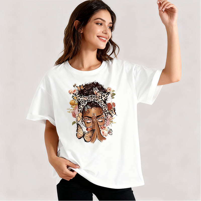3pcs/set women's t-shirt fashion casual t-shirt women's shirt women's top girl print short sleeve personality t-shirt girls t-shirt women's clothes
