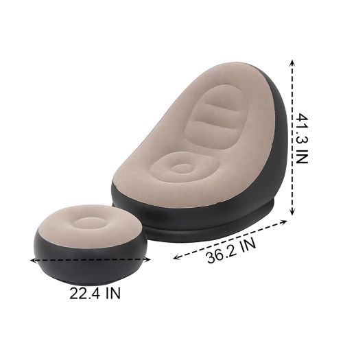 Inflatable Sofa with Foot Rest and Air Pump