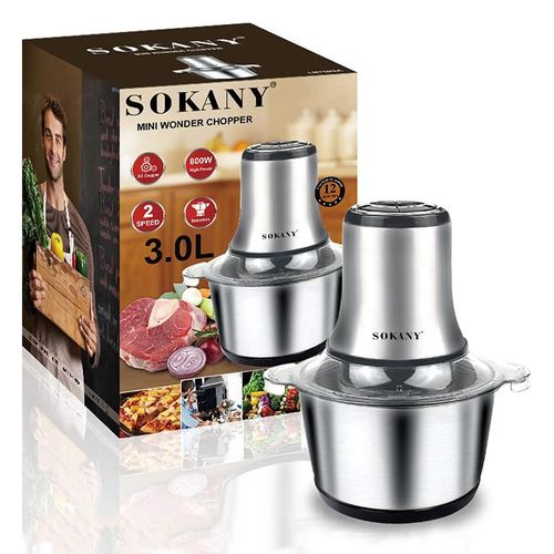 Sokany 3L Stainless Steel Electric Food Processor/ Chopper