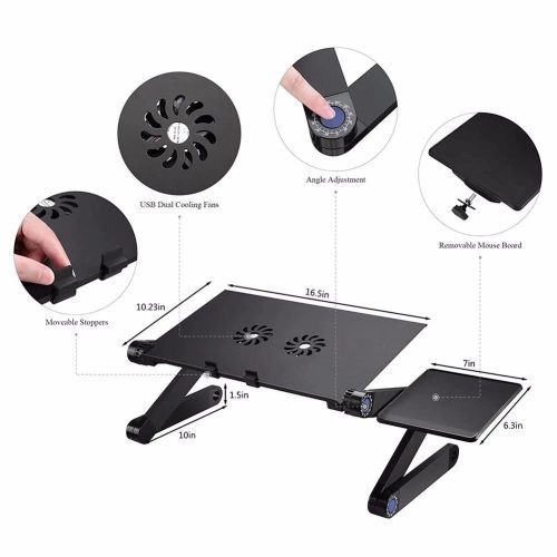 Adjustable laptop stand with mouse pad and Cooling fan