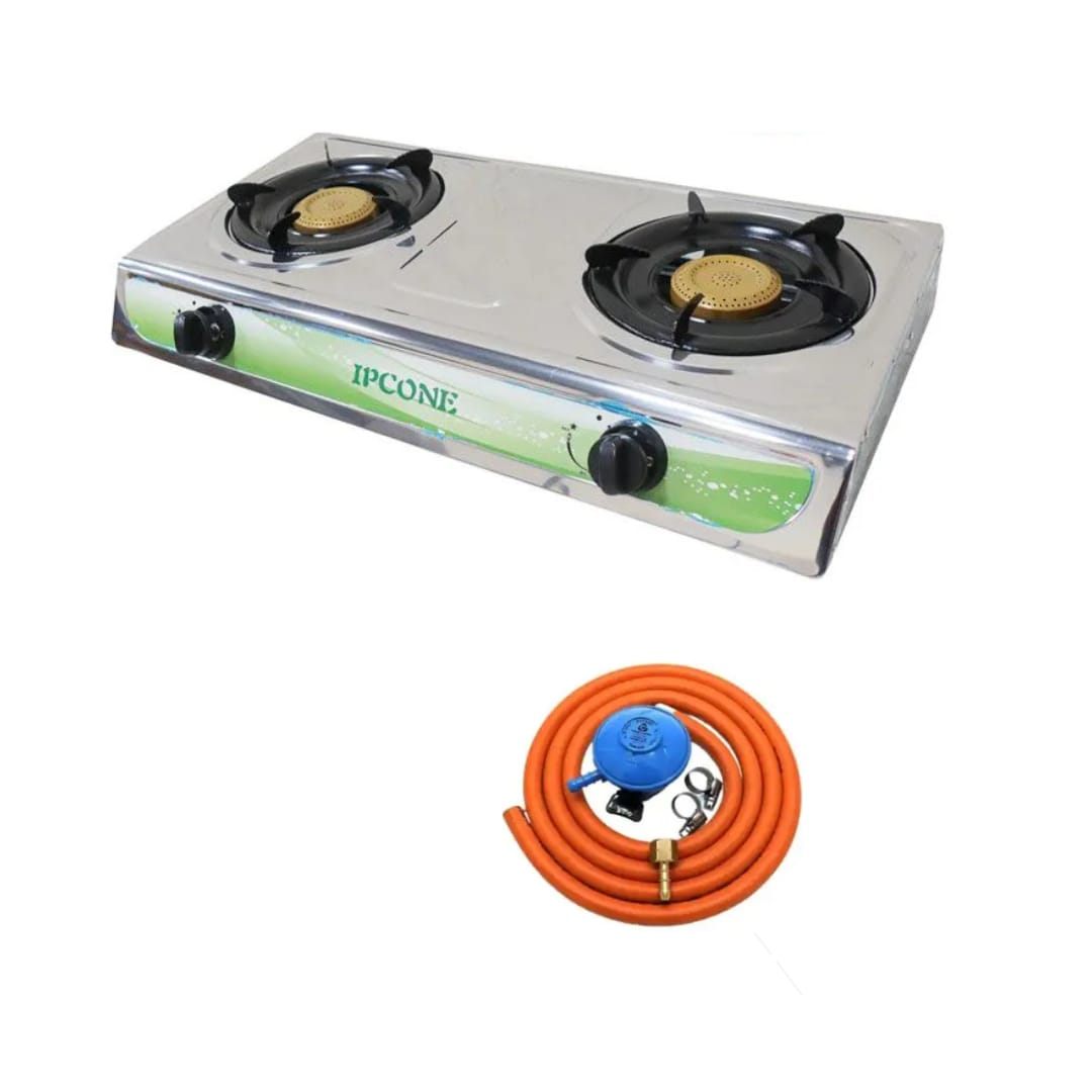 TWO BURNER COOKER GAS+ PIPE + REGULATOR
