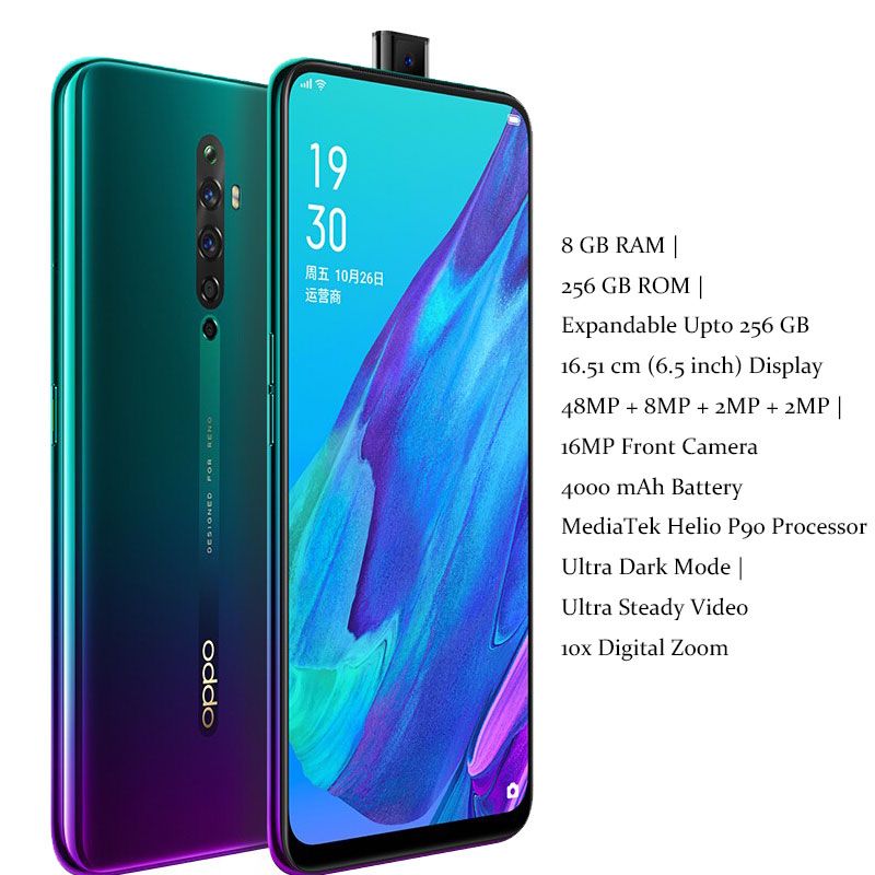 Refurbished OPPO Reno 2Z without fingerprint Google version 128GB+8GB 6.5 inches support 2G/3G/4G network dual SIM phone