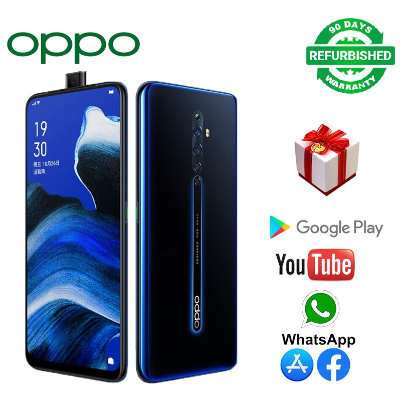 Refurbished OPPO Reno 2Z without fingerprint Google version 128GB+8GB 6.5 inches support 2G/3G/4G network dual SIM phone