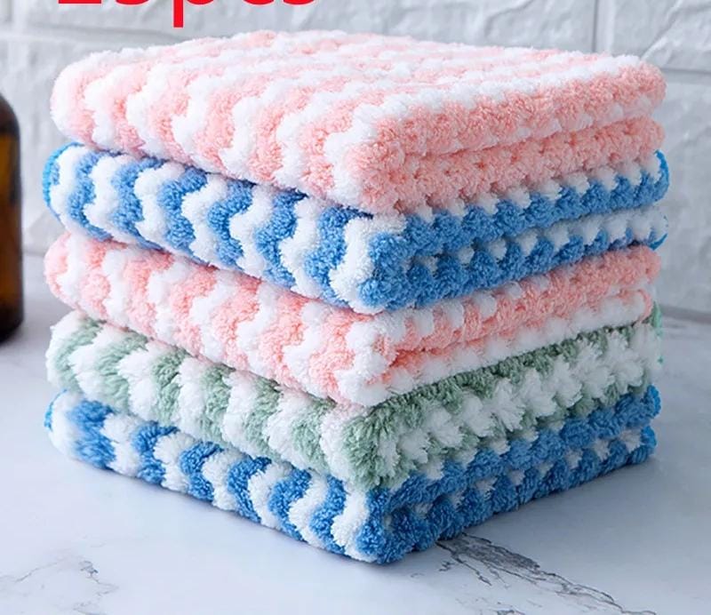 Anti-grease surface Towel. micro fiber material 5 IN 1 Microfiber Cleaning Drying and Cloth Absorbent Super Dish Microfiber Cloth Kitchen Towels.